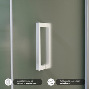 Box doccia 80x70 cm con apertura a libro vetro 6mm opaco h195 cm | Aruba