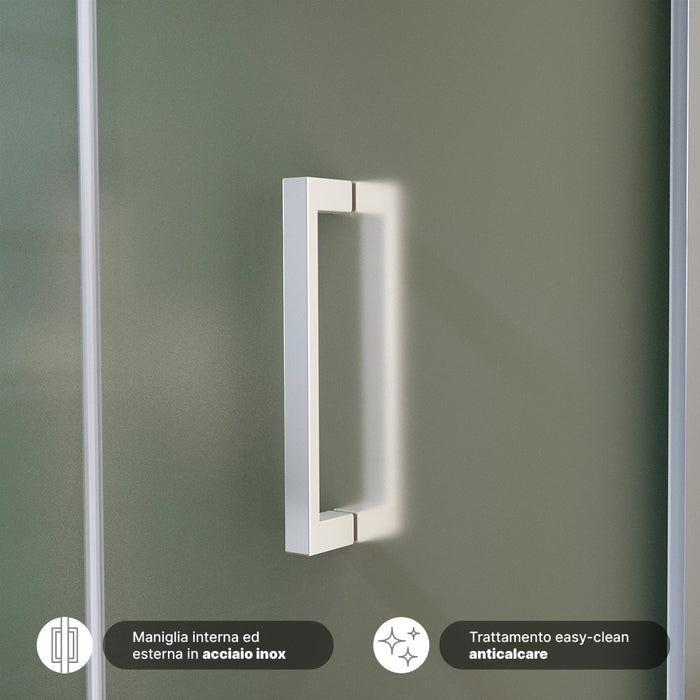 Box doccia 80x70 cm con apertura a libro vetro 6mm opaco h195 cm | Aruba