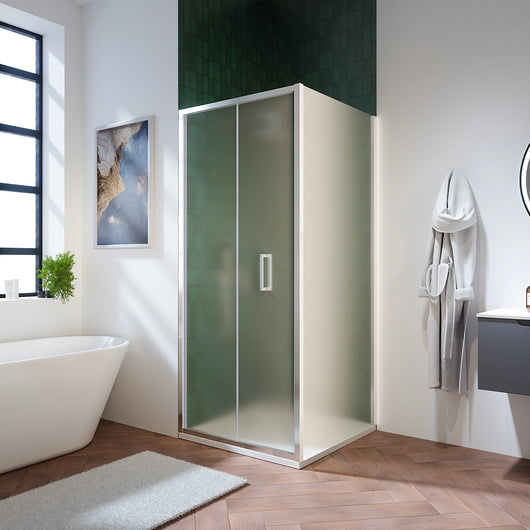 Box doccia 80x90 cm con apertura a libro vetro 6mm opaco h195 cm | Aruba