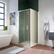 Box doccia 90x100 cm con apertura a libro vetro 6mm opaco h195 cm | Aruba