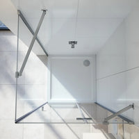 Box doccia 100x80 cm con apertura a battente lato destro con cerniere e parete fissa, profili cromati e vetro 8mm trasparente h195 | Fiji 