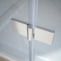 Box doccia 80x80 cm con apertura a battente lato sinistro con cerniere e parete fissa, profili cromati e vetro 8mm trasparente h195 | Fiji 