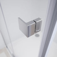 Box doccia 70x70 cm con apertura a libro lato sinistro e parete fissa, profili cromati e vetro 8mm trasparente h195 | Fiji