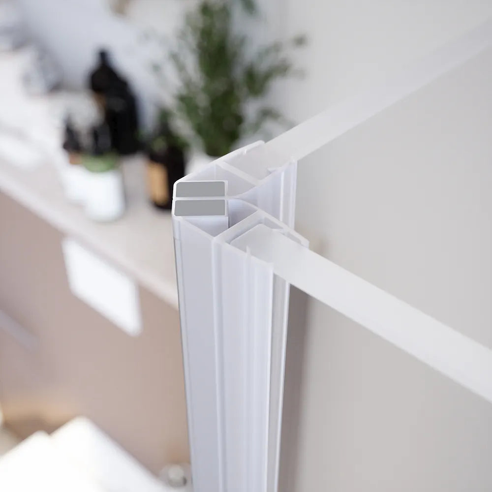 Box doccia 70x70 cm con apertura a libro lato sinistro e parete fissa, profili cromati e vetro 8mm trasparente h195 | Fiji