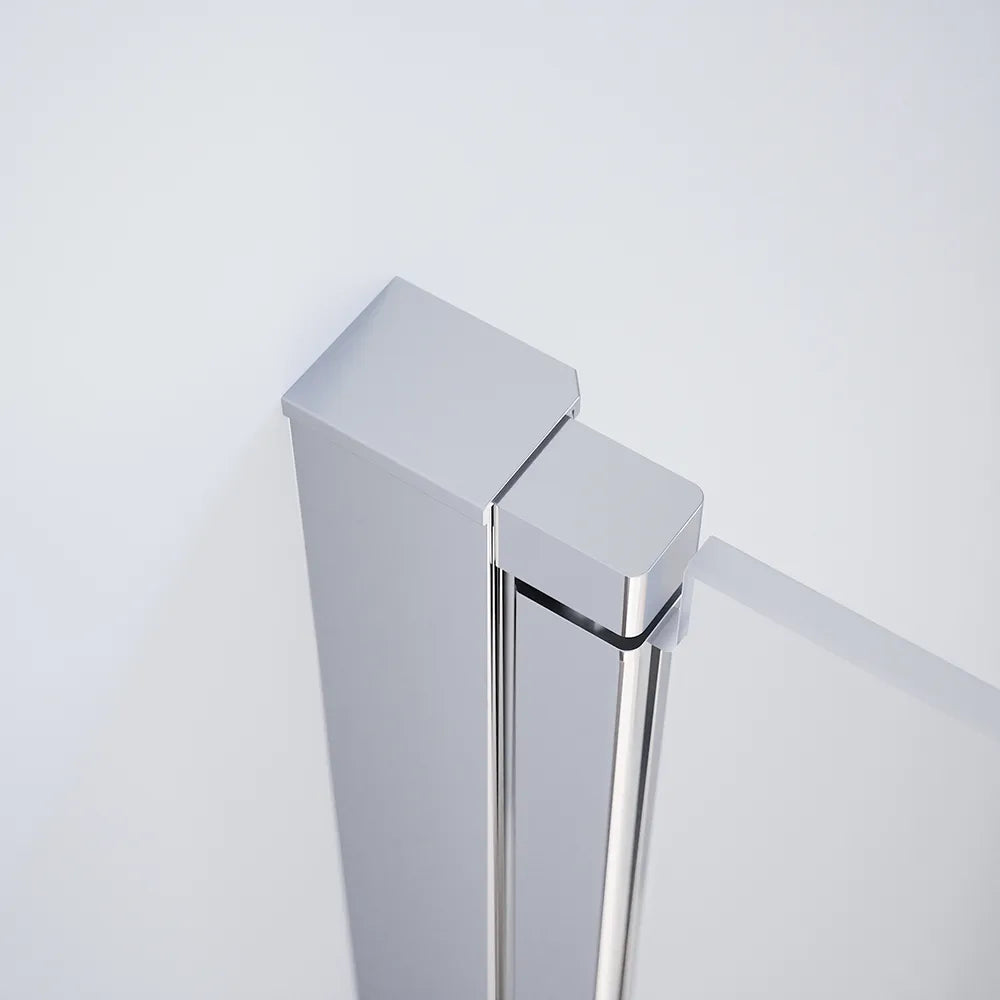 Box doccia 70x70 cm con apertura a libro lato sinistro e parete fissa, profili cromati e vetro 8mm trasparente h195 | Fiji