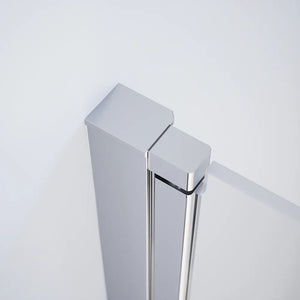 Box doccia 70x70 cm con apertura a libro lato sinistro e parete fissa, profili cromati e vetro 8mm trasparente h195 | Fiji