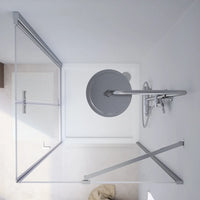 Box doccia 70x70 cm con apertura a libro lato sinistro e parete fissa, profili cromati e vetro 8mm trasparente h195 | Fiji