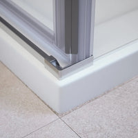 Box doccia 70x70 cm con apertura a libro lato sinistro e parete fissa, profili cromati e vetro 8mm trasparente h195 | Fiji