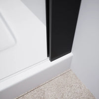 Box doccia 80x70 cm con apertura a libro lato sinistro e parete fissa, profili nero opaco e vetro 8mm trasparente h195 | Fiji