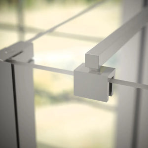 Box doccia 80x80 cm porta saloon e parete fissa profili cromati e vetro da 8mm trasparente h195 | Fiji