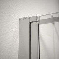 Box doccia 80x80 cm porta saloon e parete fissa profili cromati e vetro da 8mm trasparente h195 | Fiji