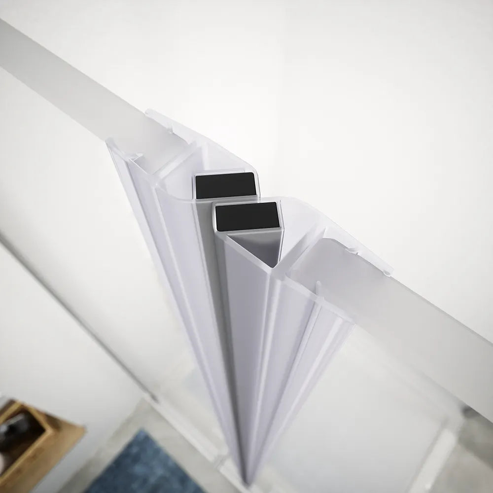 Box doccia 100x80 cm porta saloon e parete fissa profili cromati e vetro da 8mm trasparente h195 | Fiji