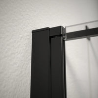 Box doccia 100x80 cm porta saloon e parete fissa profili nero opaco e vetro da 8mm trasparente h195 | Fiji