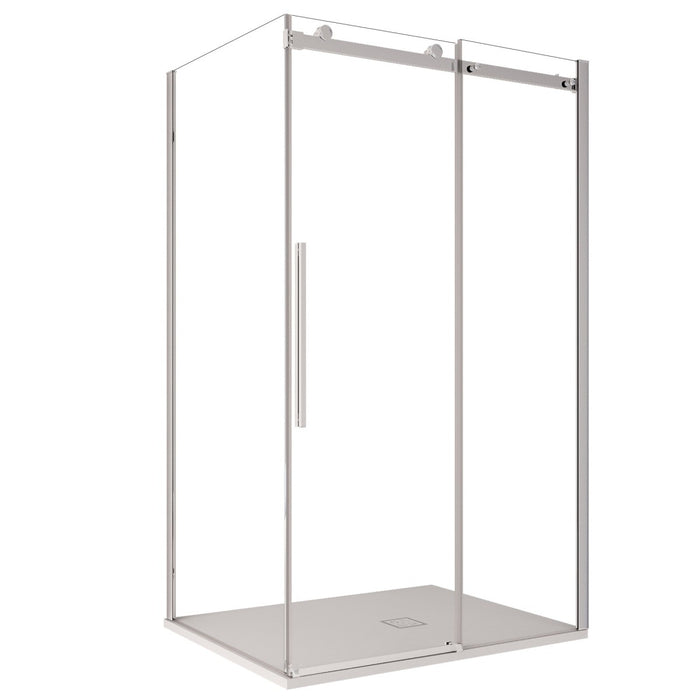 Box doccia due lati trasparente anticalcare porta scorrevole h195 8mm euclide, misura 90x160