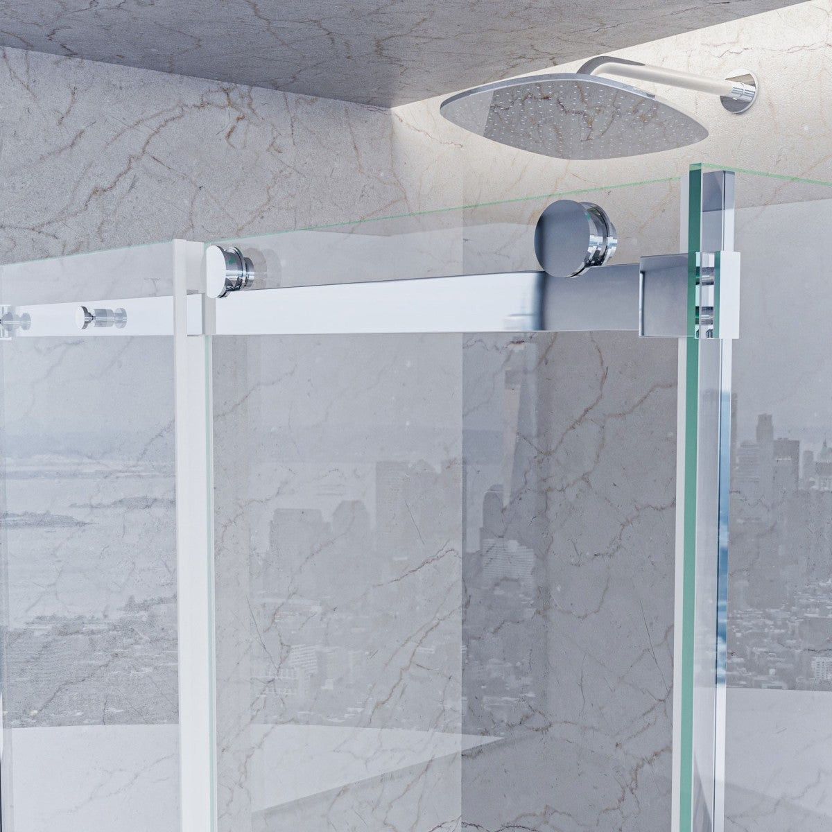 Box doccia due lati trasparente anticalcare porta scorrevole h195 8mm euclide, misura 75x100