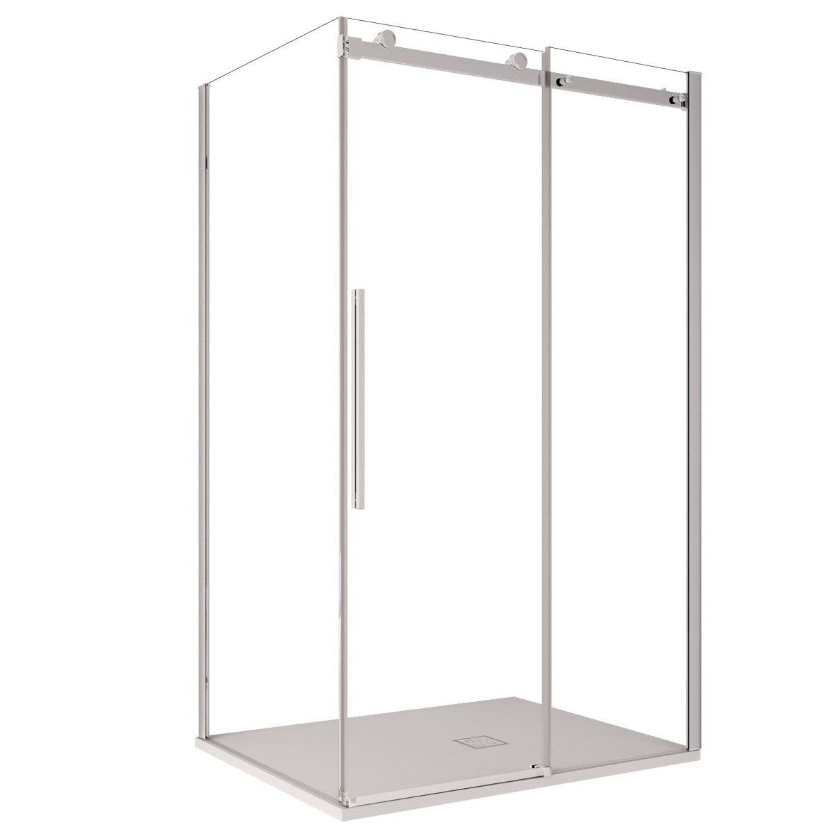 Box doccia due lati trasparente anticalcare porta scorrevole h195 8mm euclide, misura 70x100