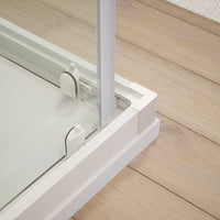 Box doccia angolare 80x80 cm serigrafato 4 mm profili bianchi | Grenada