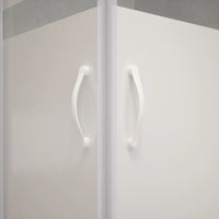 Box doccia angolare 90x90 cm serigrafato 4 mm profili bianchi | Grenada