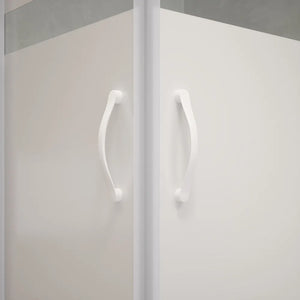 Box doccia angolare 75x75 cm serigrafato 4 mm profili bianchi | Grenada