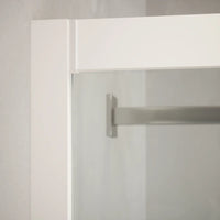 Box doccia angolare 80x80 cm serigrafato 4 mm profili bianchi | Grenada