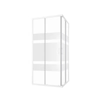 Box doccia angolare 75x75 cm serigrafato 4 mm profili bianchi | Grenada