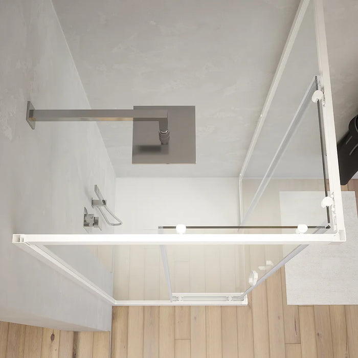 Box doccia angolare 75x75 cm trasparente 4 mm profili bianchi | Grenada