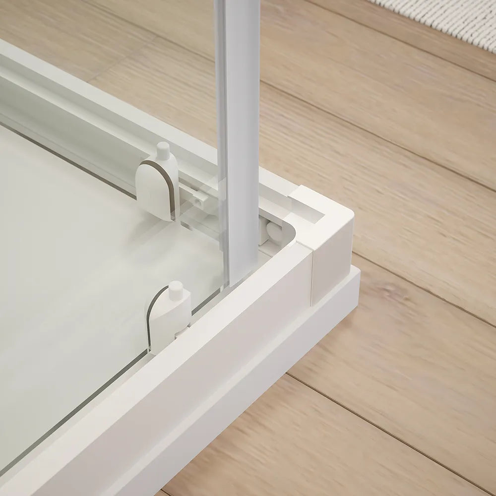 Box doccia angolare 75x75 cm trasparente 4 mm profili bianchi | Grenada