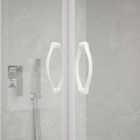 Box doccia angolare 80x80 cm trasparente 4 mm profili bianchi | Grenada