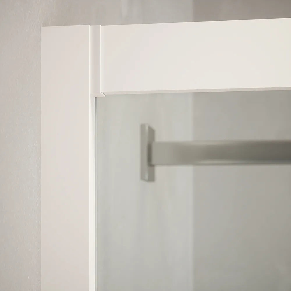 Box doccia angolare 80x80 cm trasparente 4 mm profili bianchi | Grenada