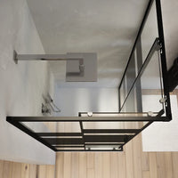 Box doccia angolare 70x70 cm serigrafato 4 mm profili neri | Willis