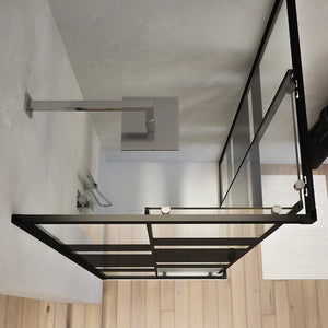 Box doccia angolare 90x90 cm serigrafato 4 mm profili neri | Willis