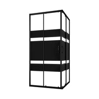 Box doccia angolare 80x80 cm serigrafato 4 mm profili neri | Willis