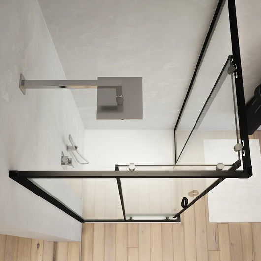 Box doccia angolare 90x90 cm trasparente 4 mm profili neri  | Willis