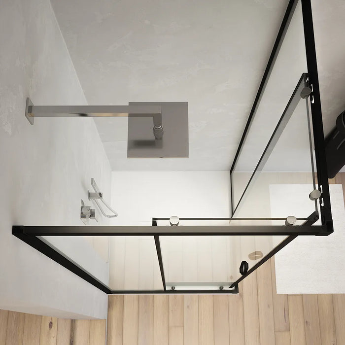 Box doccia angolare 70x70 cm trasparente 4 mm profili neri | Willis