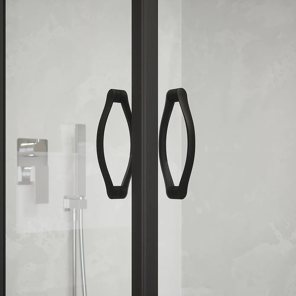 Box doccia angolare 90x90 cm trasparente 4 mm profili neri  | Willis