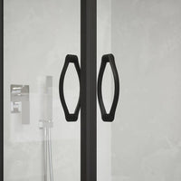 Box doccia angolare 90x90 cm trasparente 4 mm profili neri  | Willis