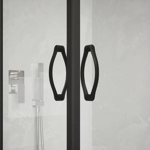 Box doccia angolare 70x70 cm trasparente 4 mm profili neri | Willis