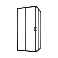 Box doccia angolare 90x90 cm trasparente 4 mm profili neri  | Willis