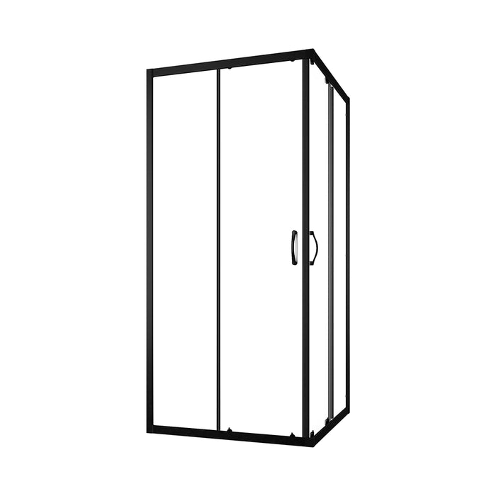 Box doccia angolare 90x90 cm trasparente 4 mm profili neri  | Willis