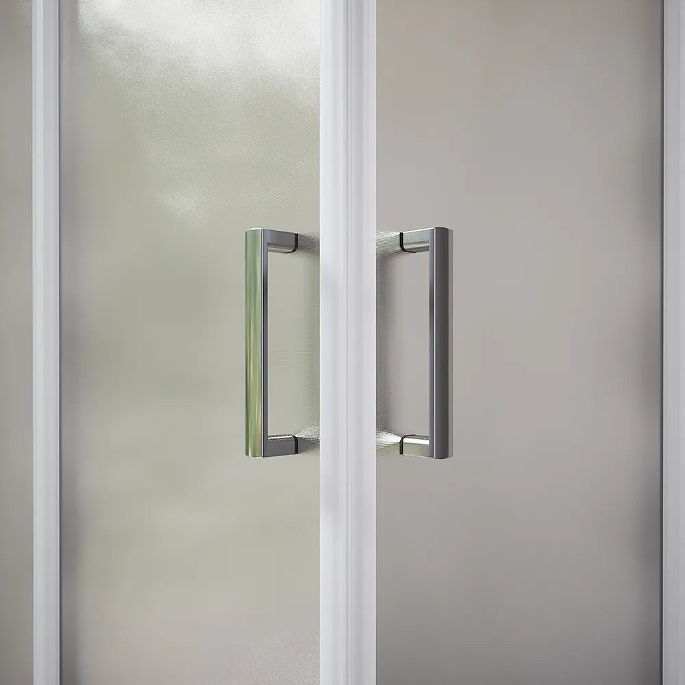 Box doccia 90x90 cm angolare scorrevole profili cromati vetro 6mm stampato h185 | Tonga