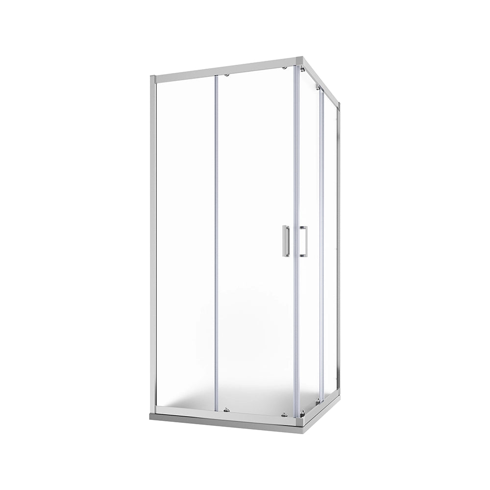 Box doccia 90x90 cm angolare scorrevole profili cromati vetro 6mm stampato h185 | Tonga