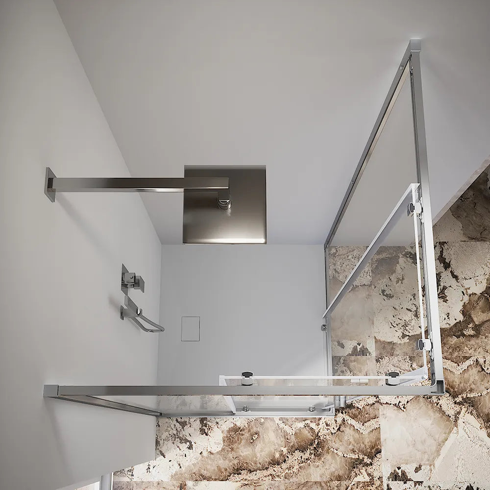 Box doccia 80x80 cm angolare scorrevole vetro trasparente 6 mm h185 | Tonga