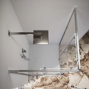 Box doccia 75x75 cm angolare scorrevole profili cromati vetro 6mm trasparente h185 | Tonga