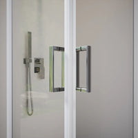 Box doccia 75x75 cm angolare scorrevole profili cromati vetro 6mm trasparente h185 | Tonga