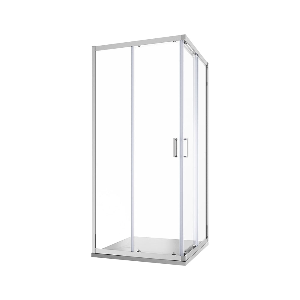 Box doccia 90x90 cm angolare scorrevole profili cromati vetro 6mm trasparente h185 | Tonga