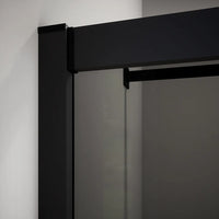Box doccia 80x80 cm angolare scorrevole profili nero opaco vetro 6mm fumè h185 | Tonga