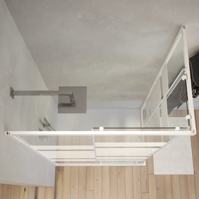 Box doccia angolare 70x120 cm serigrafato 4 mm profili bianchi| Grenada