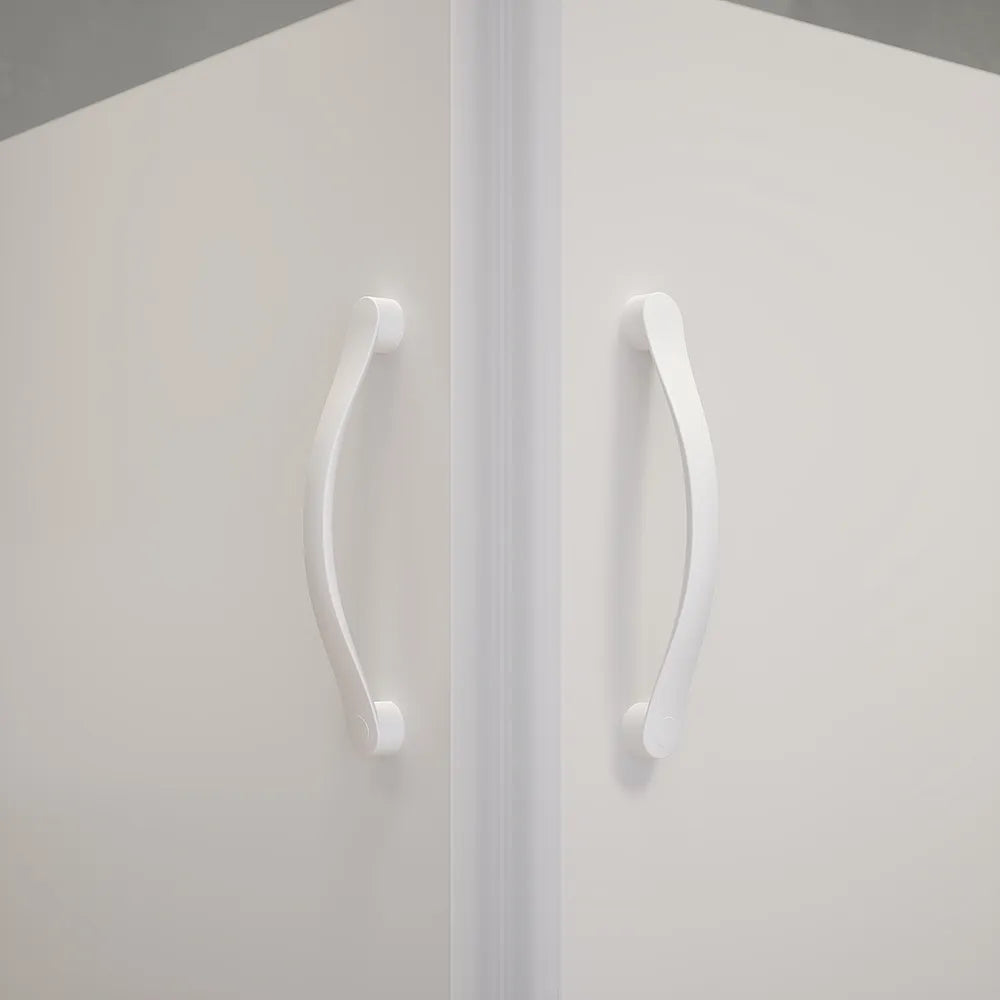 Box doccia angolare 80x120 cm serigrafato 4 mm profili bianchi | Grenada