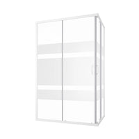 Box doccia angolare 70x120 cm serigrafato 4 mm profili bianchi| Grenada