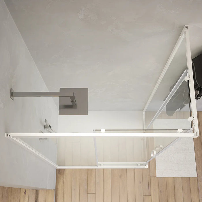 Box doccia angolare 70x90 cm trasparente 4 mm profili bianchi | Grenada